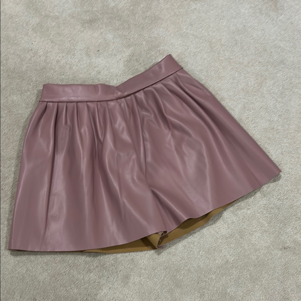 Mauve Leather Skort